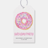 Waterverf Roze Donut Sprinkles Birthday Dank je Cadeaulabel (Voorkant)