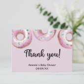 Waterverf roze donuts bedankkaart (Staand voorkant)