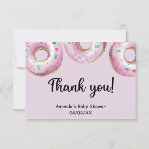 Waterverf roze donuts bedankkaart