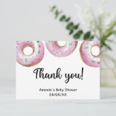 Waterverf roze donuts bedankkaart (Staand voorkant)
