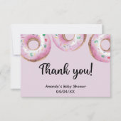 Waterverf roze donuts bedankt kaart (Voorkant)