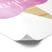 Waterverf Roze Draaikolk Suikerspin Poster (Hoek)