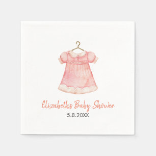 Waterverf Roze dress Baby shower Papier Napkin Servet