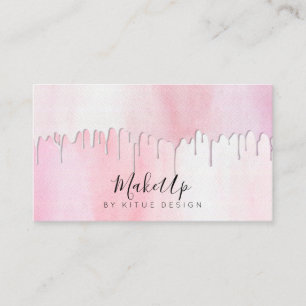 Waterverf Roze Druppels Glam Make-up Mode Visitekaartje