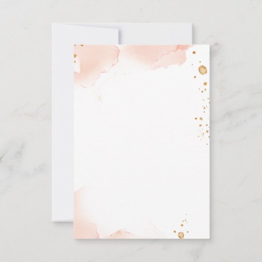 Waterverf roze eerst heilige communie bedankt kaart (Achterkant)