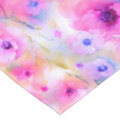Waterverf Roze en Blauw Bloemen Frans Land Dec Tafelkleed (Gekanteld)