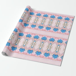 Waterverf Roze en Blauw Floral Designer Gift Wrap Cadeaupapier
