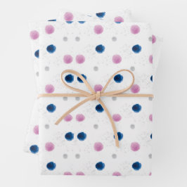 Waterverf roze en blauw inpakpapier vel