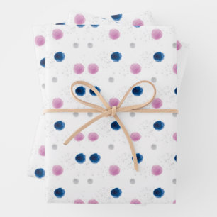 Waterverf roze en blauw inpakpapier vel