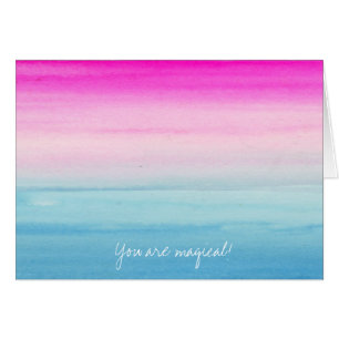 Waterverf roze en blauw ombre Motivatie