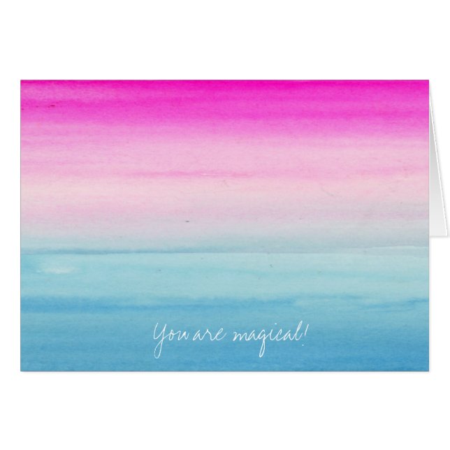 Waterverf roze en blauw ombre Motivatie (Voorkant Horizontaal)