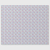 Waterverf roze en blauw palmpatroon cadeaupapier (Vlak)