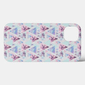 Waterverf roze en blauw palmpatroon Case-Mate iPhone case (Achterkant (horizontaal))