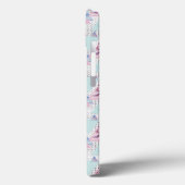 Waterverf roze en blauw palmpatroon Case-Mate iPhone case (Achterkant / Links)