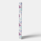 Waterverf roze en blauw palmpatroon Case-Mate iPhone case (Achterkant / Rechts)