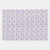 Waterverf roze en blauw palmpatroon inpakpapier vel (Voorkant)