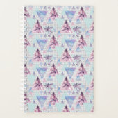 Waterverf roze en blauw palmpatroon planner (Voorkant)