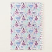 Waterverf roze en blauw palmpatroon planner (Achterkant)