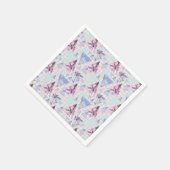 Waterverf roze en blauw palmpatroon servet (Hoek)