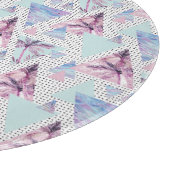 Waterverf roze en blauw palmpatroon snijplank (Hoek)