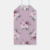 Waterverf Roze en Blauwe Bloemen Bruidsdouche Cadeaulabel (Achterkant)