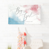 Waterverf Roze en Blauwe Genderpartij Spandoek (Insitu)