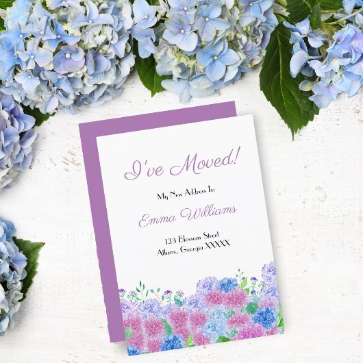 Waterverf Roze en Blauwe Hydrangeas Ik heb me verp Kaart