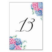 Waterverf Roze en Blauwe Hydrangeas Tabel 13 Kaart (Achterkant)