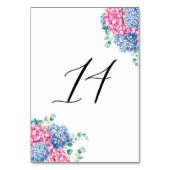 Waterverf Roze en Blauwe Hydrangeas Tabel 14 Kaart (Voorkant)