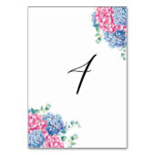 Waterverf Roze en Blauwe Hydrangeas Tabel 4 Kaart (Achterkant)