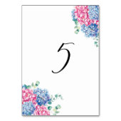 Waterverf Roze en Blauwe Hydrangeas Tabel 5 Kaart (Achterkant)