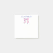 Waterverf roze en blauwe lintje post-it® notes (Voorkant)
