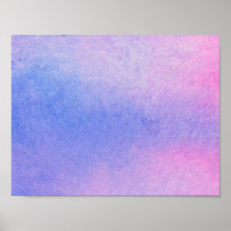 Waterverf Roze en blauwe marmer Poster