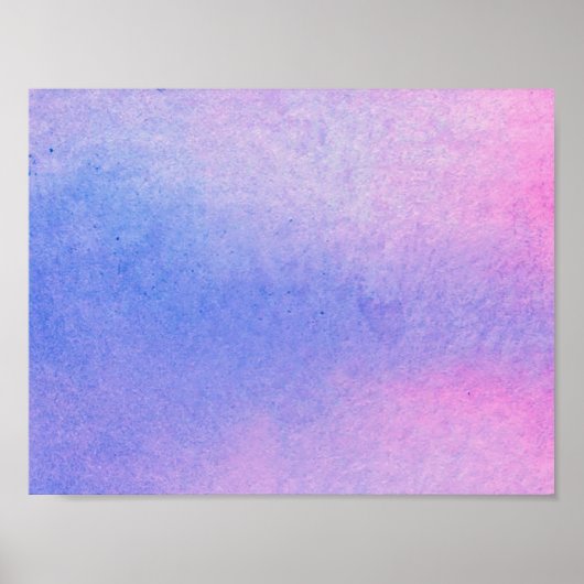 Waterverf Roze en blauwe marmer Poster (Voorkant)