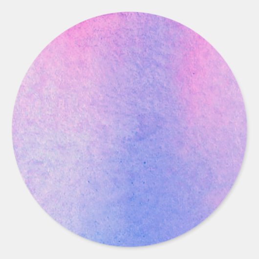 Waterverf Roze en blauwe marmer Ronde Sticker (Voorkant)