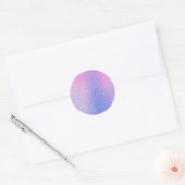 Waterverf Roze en blauwe marmer Ronde Sticker (Envelop)