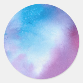 Waterverf Roze en blauwe marmer Ronde Sticker