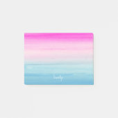 Waterverf Roze en Blauwe Ombre op maat Post-it® Notes (Voorkant)