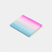 Waterverf Roze en Blauwe Ombre op maat Post-it® Notes (Schuin)