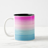  Waterverf Roze en Blauwe Ombre Tweekleurige Koffiemok (Links)