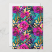 Waterverf Roze en Blauwgroen Bloemen Zoet 16 Kaart (Achterkant)