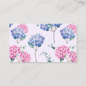 Waterverf Roze en Blue Hydrangea Wedding Floral Plaatskaartje (Achterkant)
