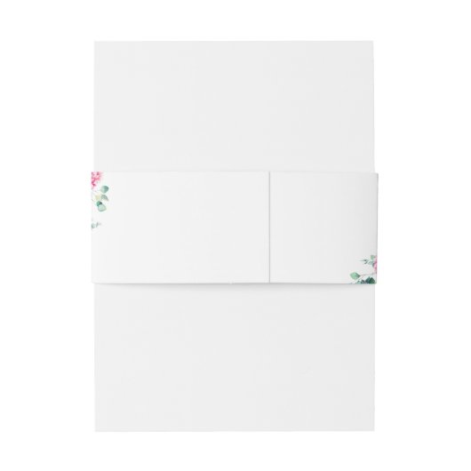 Waterverf Roze en Blue Hydrangea Wedding Uitnodigingen Wikkel (Achterkant Voorbeeld)