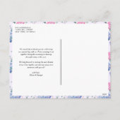 Waterverf Roze en Blue Hydrangeas Dank u wel Feestdagenkaart (Achterkant)