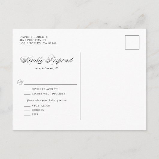 Waterverf Roze en Blue Hydrangeas RSVP Briefkaart (Achterkant)