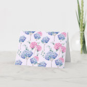 Waterverf Roze en Blue Hydrangeas Wedding Bedankkaart (Achterkant)