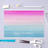 Waterverf Roze en Blue Ombre | Fijne verjaardag Tissuepapier (Craft)