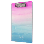 Waterverf Roze en Blue Ombre | Jouw namen toevoege Klembord (Links)