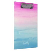 Waterverf Roze en Blue Ombre | Jouw namen toevoege Klembord (Rechts)