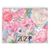Waterverf Roze en Blush Peonies Kalender (Hoes)
